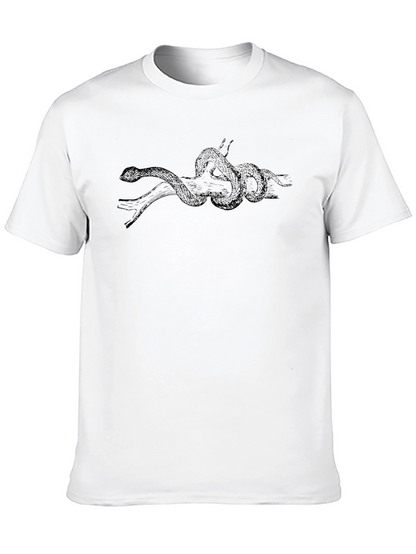 Black T-Shirt with Snake Design