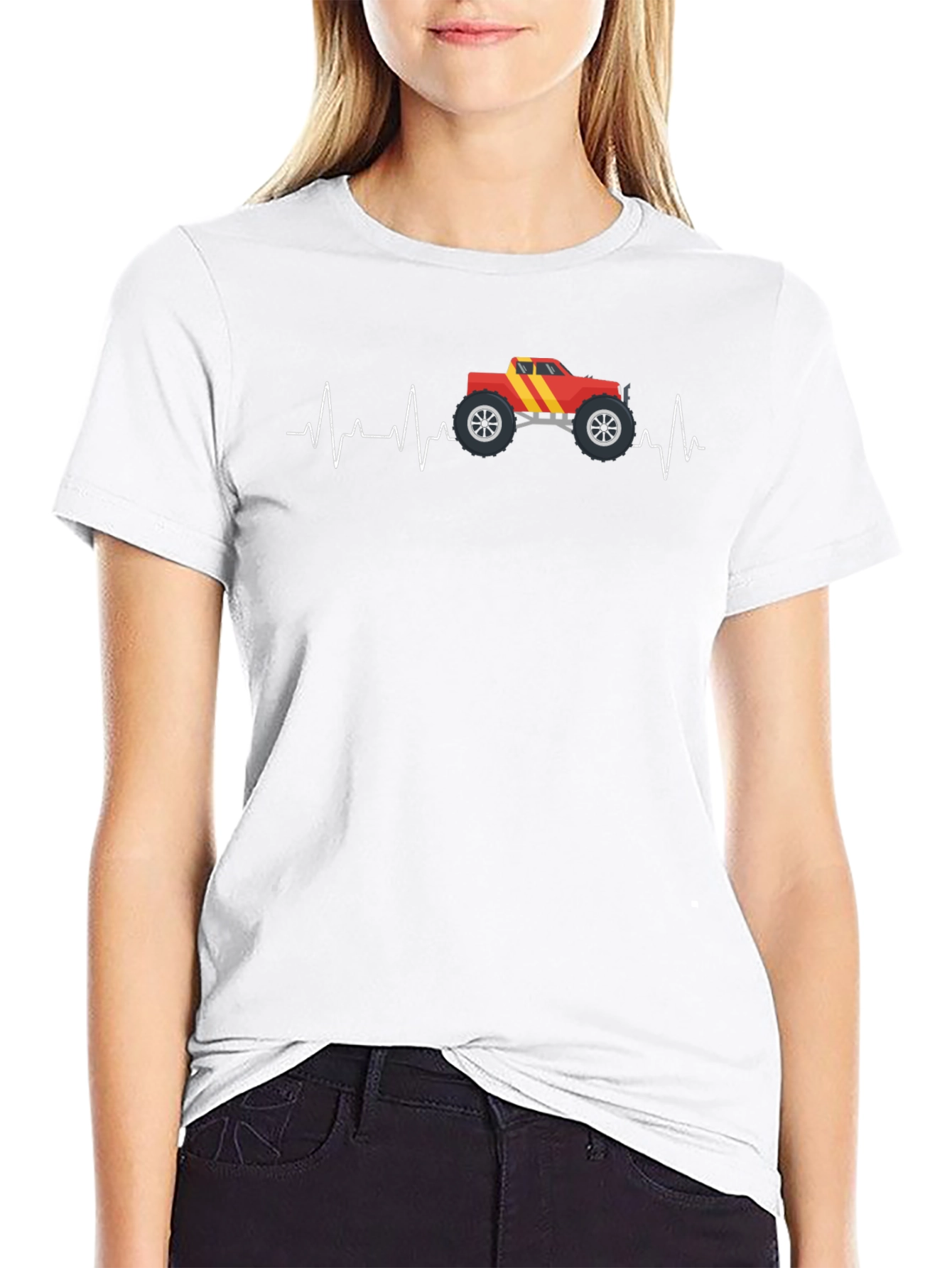 Monster Truck Heartbeat Graphic Tee