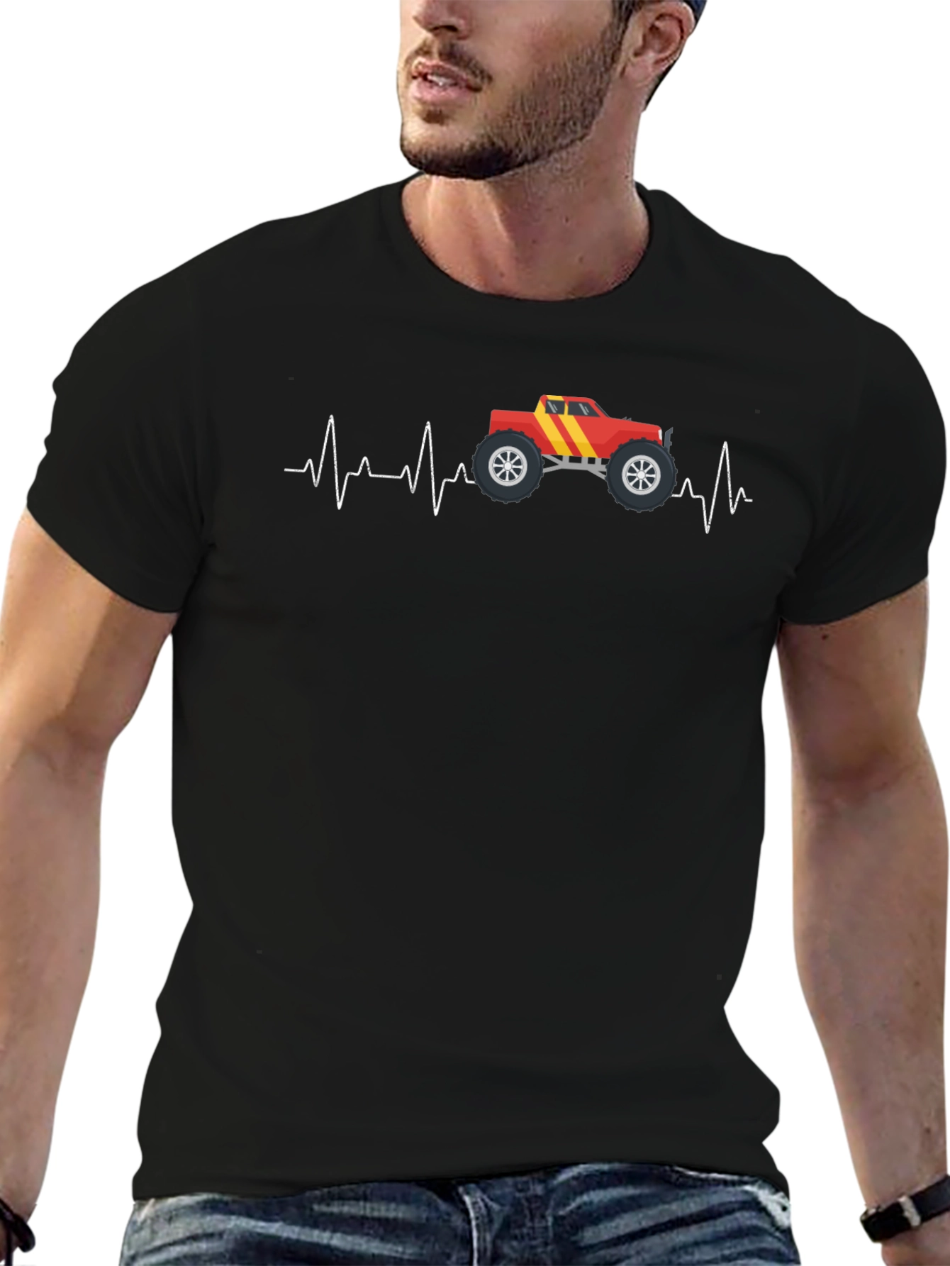 Monster Truck Heartbeat Graphic Tee