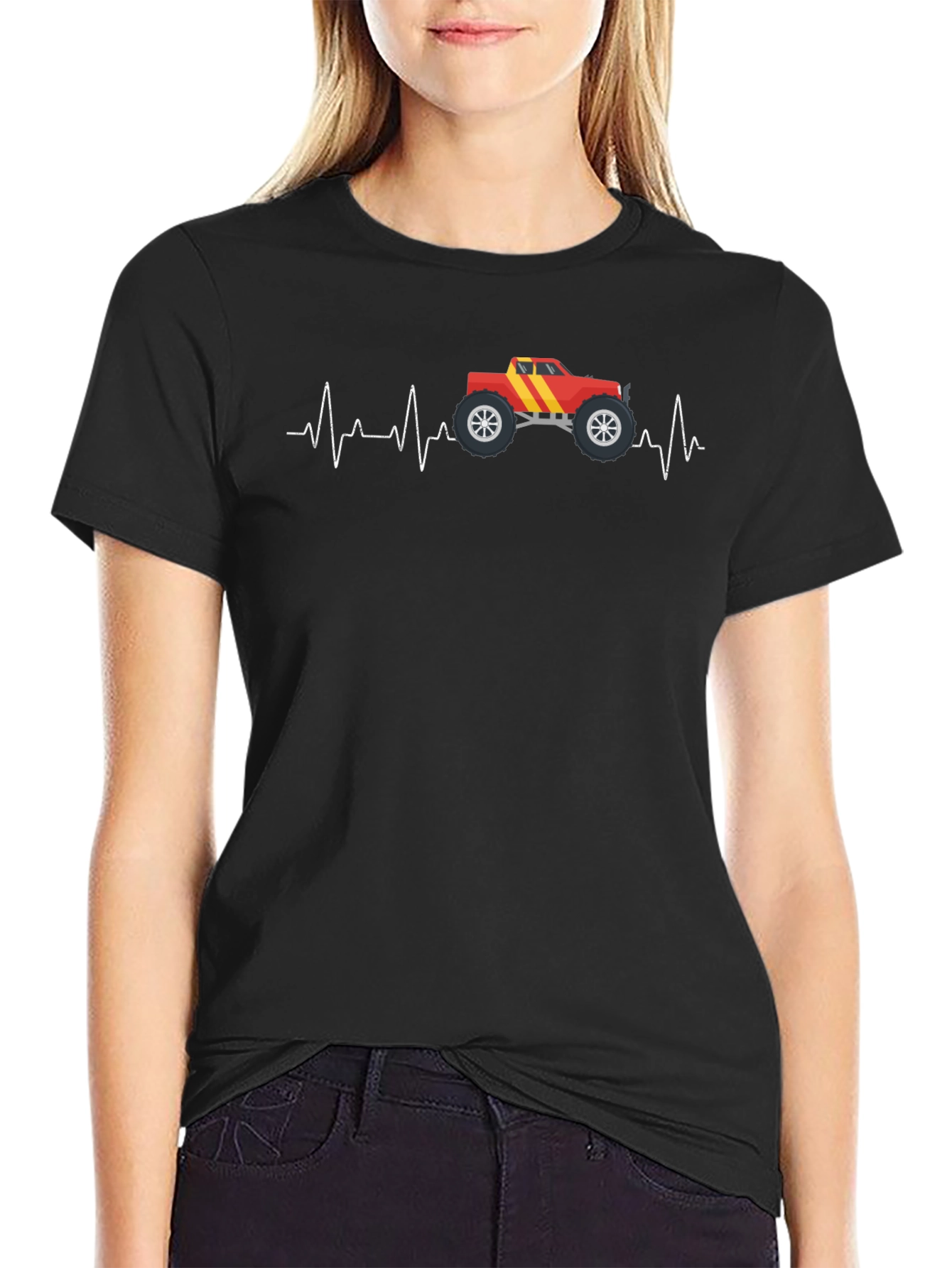 Monster Truck Heartbeat Graphic Tee