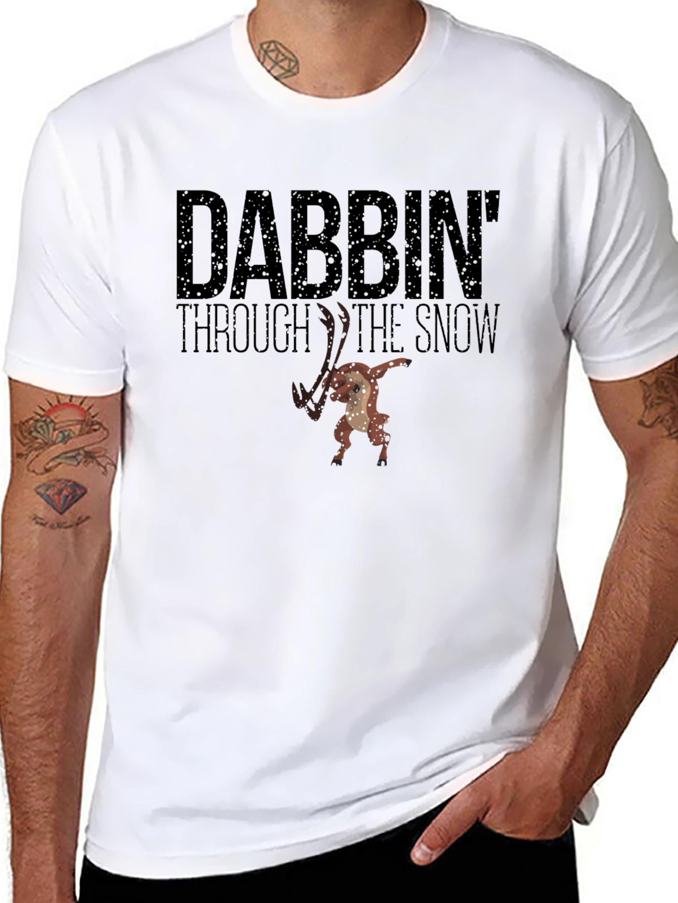 Dabbin Through the Snow Graphic Tee - Black
