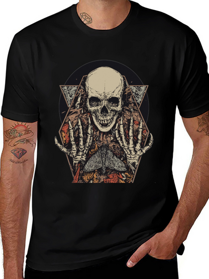 Skull & Moth Graphic Tee - Dark Aesthetic