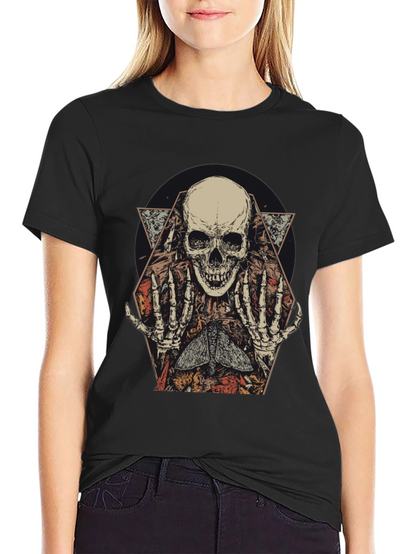 Skull & Moth Graphic Tee - Dark Aesthetic