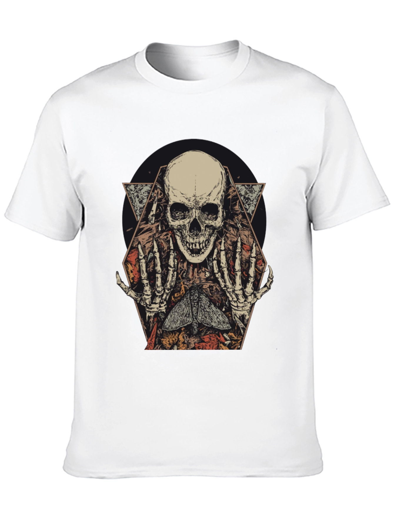Skull & Moth Graphic Tee - Dark Aesthetic