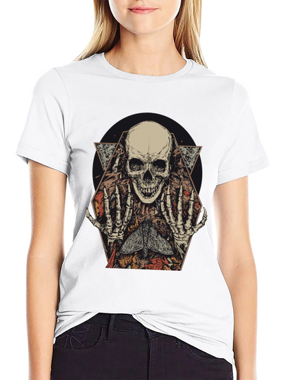 Skull & Moth Graphic Tee - Dark Aesthetic