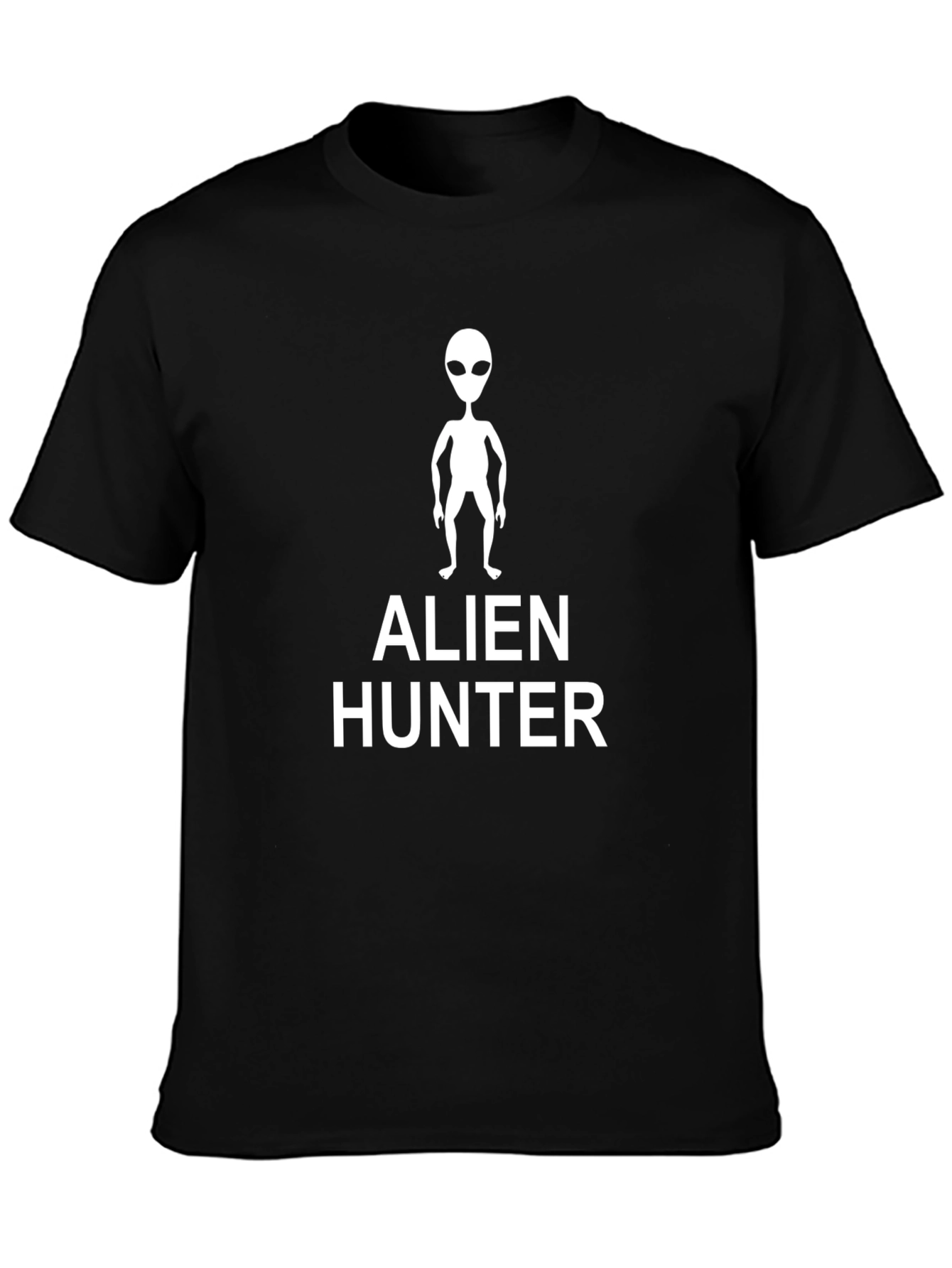 Alien Hunter Graphic Tee - Black Cotton T-Shirt