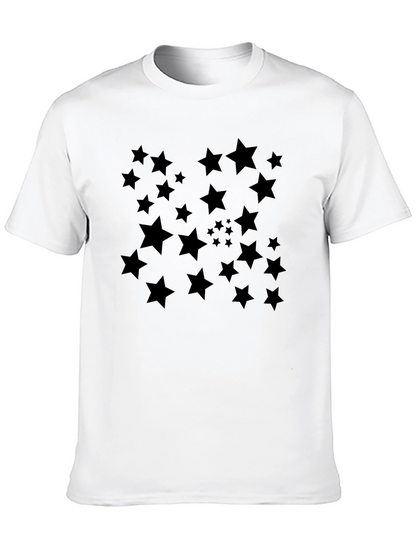 Stylish Black Star Patterned T-Shirt