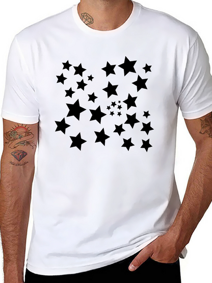 Stylish Black Star Patterned T-Shirt