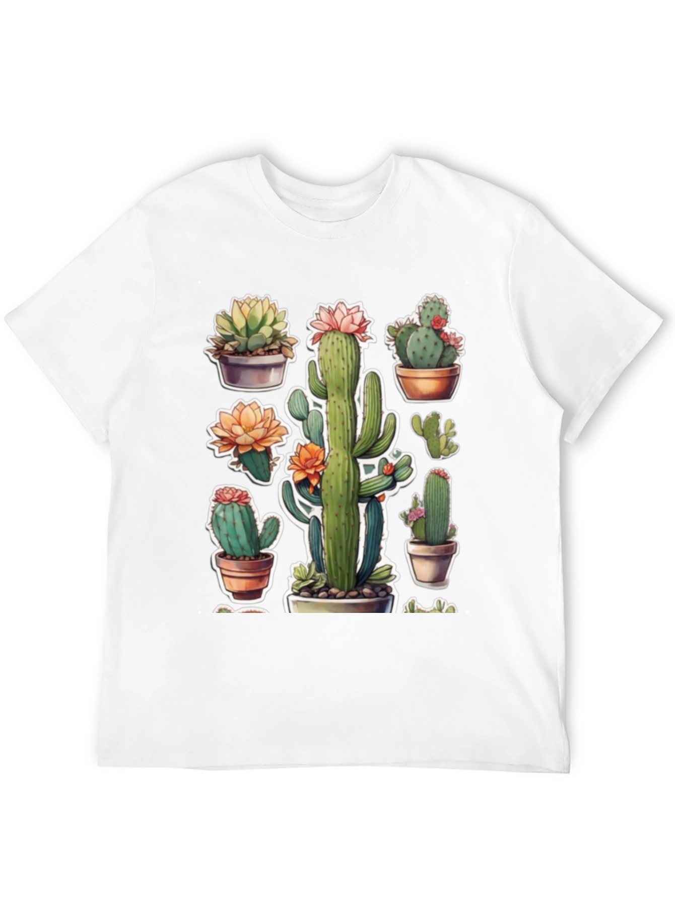 Cactus Plant T-Shirt - Trendy Botanical Design