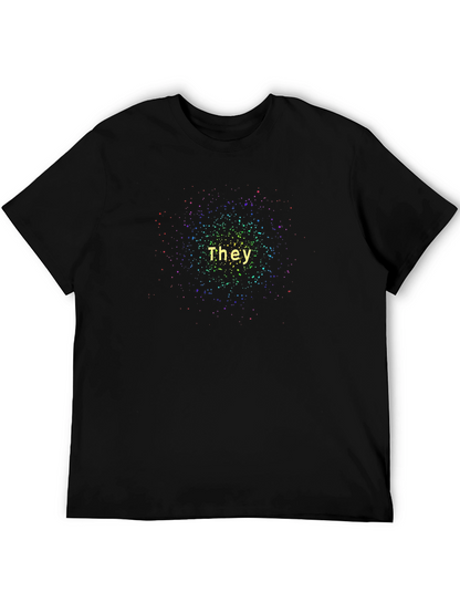 They Pronoun Galaxy T-Shirt - Black Unisex