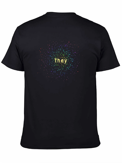 They Pronoun Galaxy T-Shirt - Black Unisex