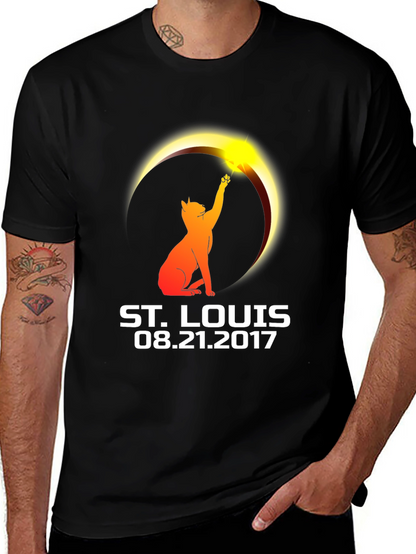 St. Louis Eclipse 2017 Cat T-Shirt