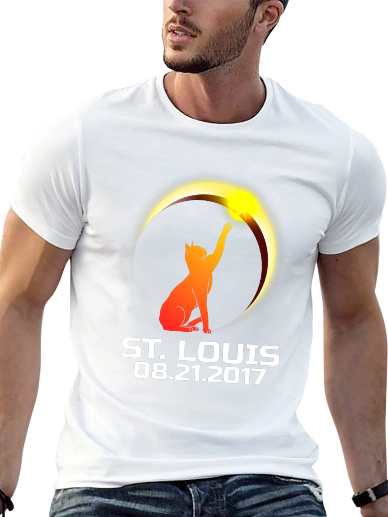 St. Louis Eclipse 2017 Cat T-Shirt