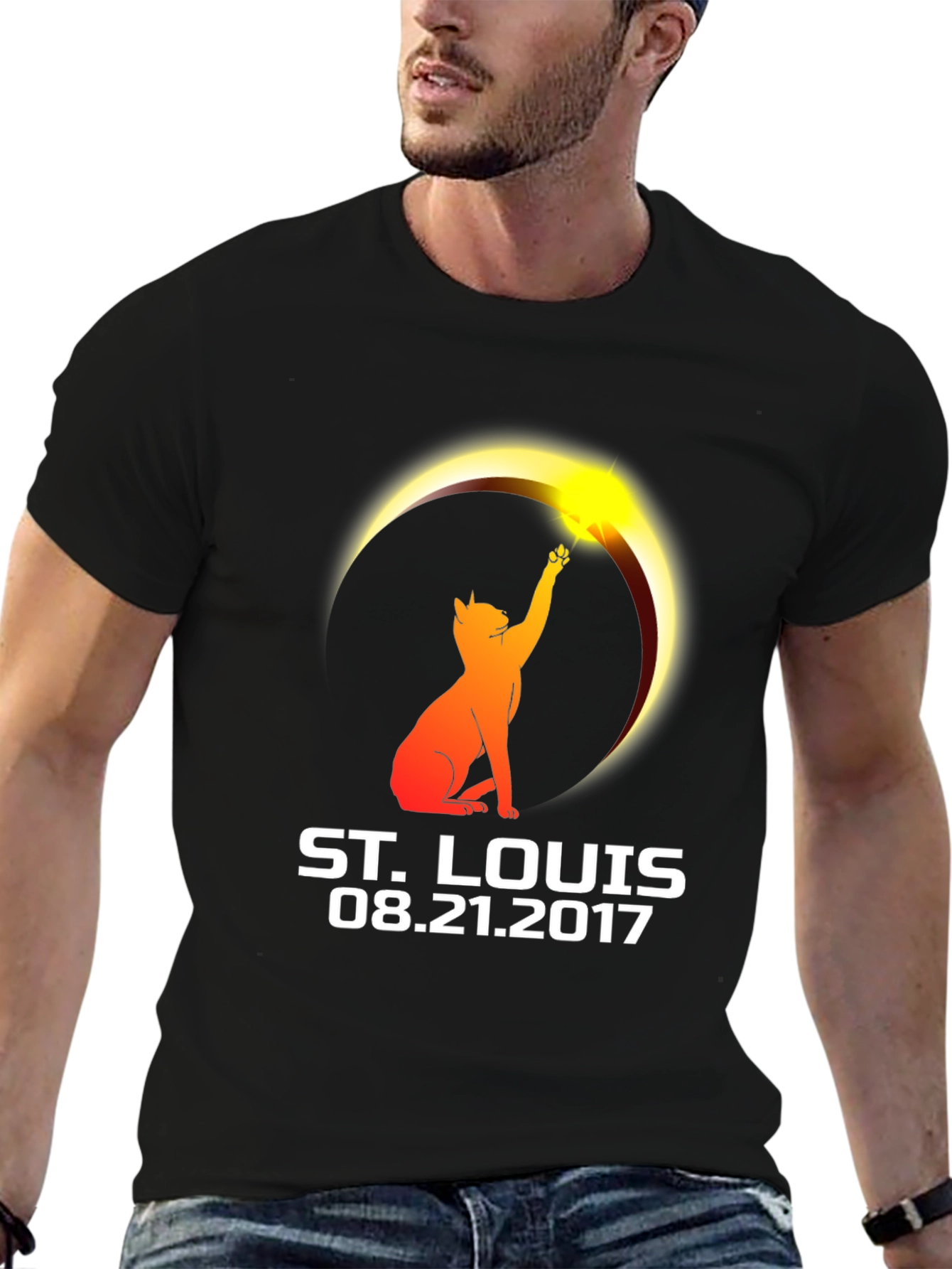 St. Louis Eclipse 2017 Cat T-Shirt