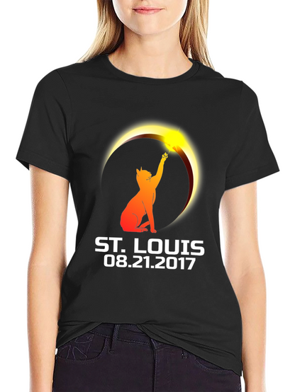 St. Louis Eclipse 2017 Cat T-Shirt