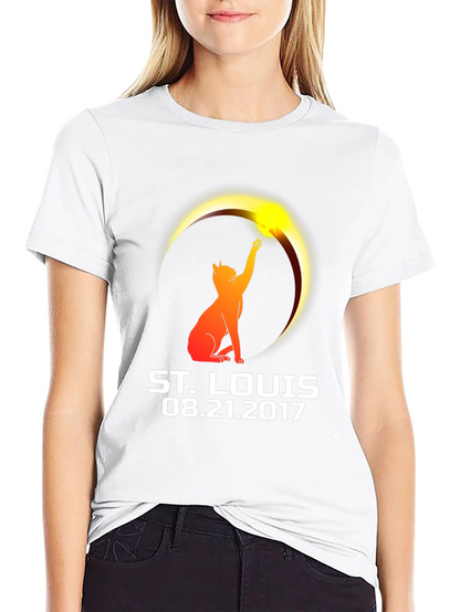St. Louis Eclipse 2017 Cat T-Shirt