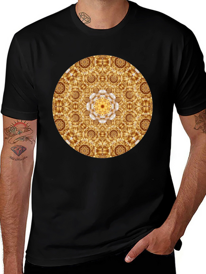 Gold Mandala Graphic Tee - Stylish Casual Wear