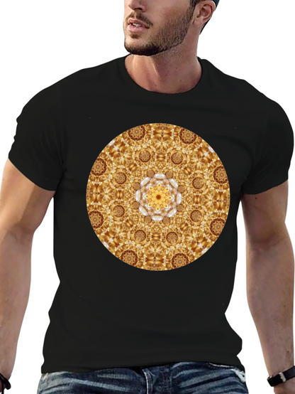 Gold Mandala Graphic Tee - Stylish Casual Wear