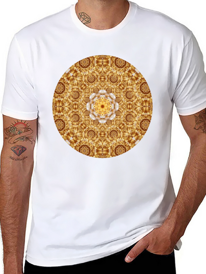 Gold Mandala Graphic Tee - Stylish Casual Wear
