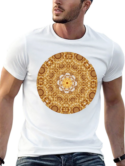 Gold Mandala Graphic Tee - Stylish Casual Wear