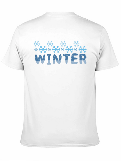 Winter Snowflake Graphic Black T-Shirt