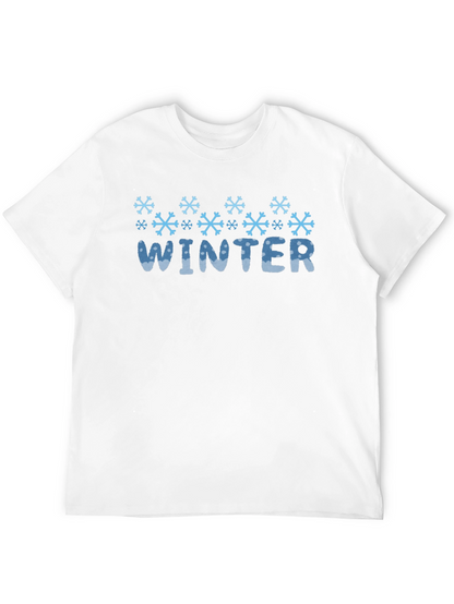 Winter Snowflake Graphic Black T-Shirt