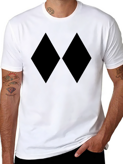Black Diamond Pattern T-Shirt - Minimalist Style