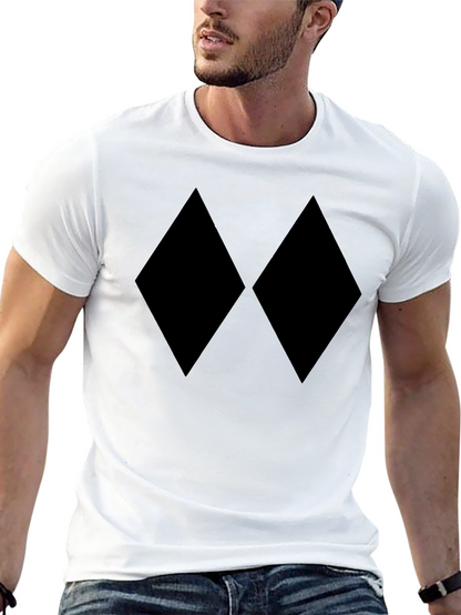Black Diamond Pattern T-Shirt - Minimalist Style