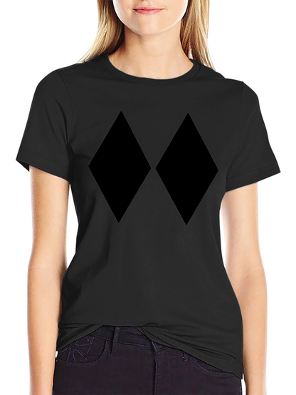 Black Diamond Pattern T-Shirt - Minimalist Style