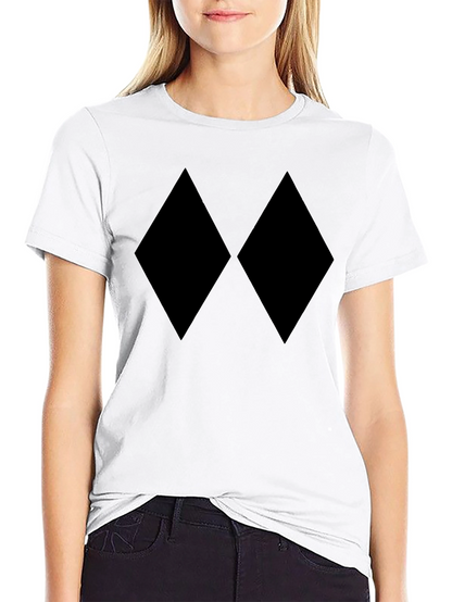 Black Diamond Pattern T-Shirt - Minimalist Style