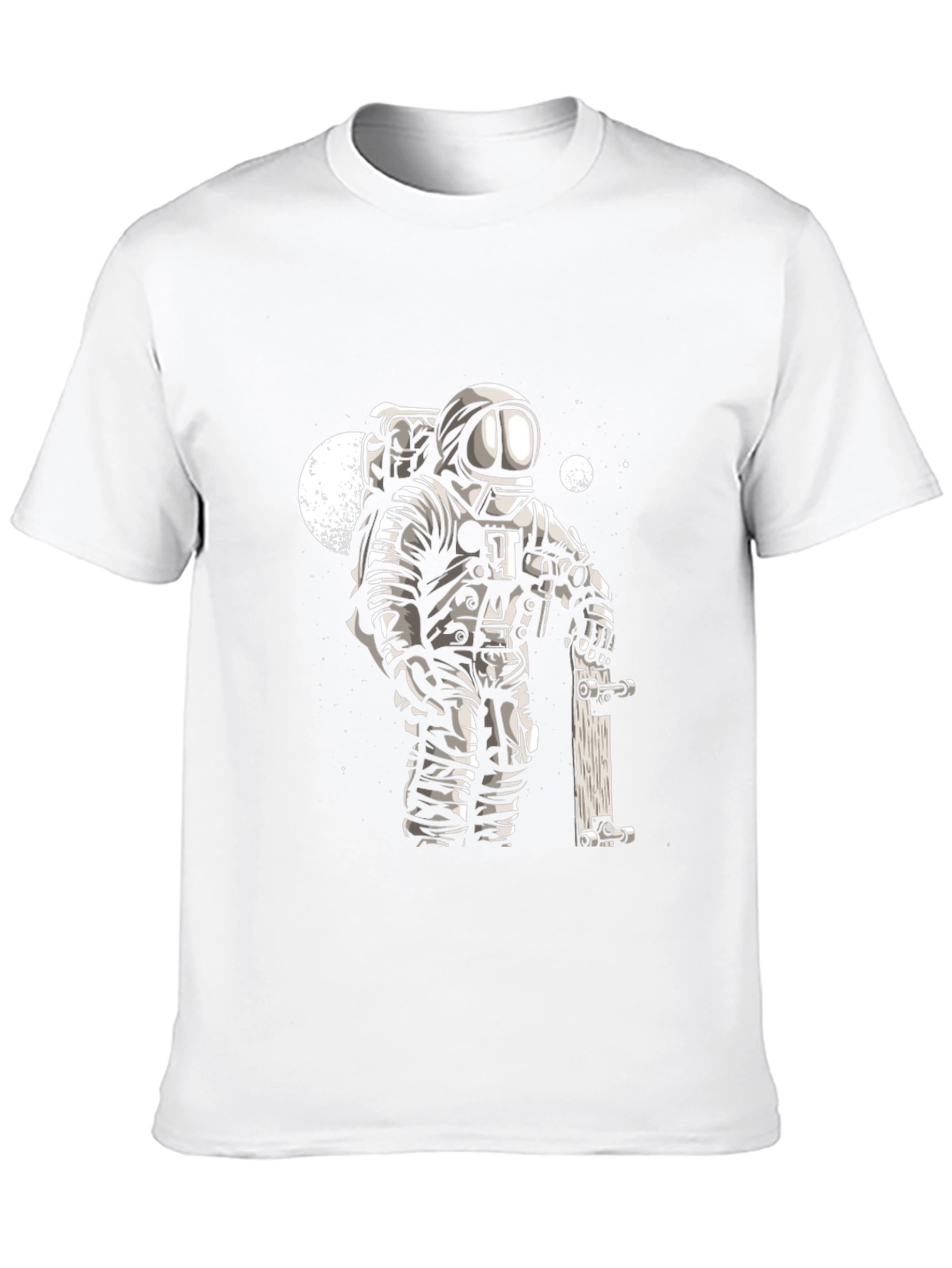 Astronaut Skateboarder Graphic Tee - Cool Black T-Shirt