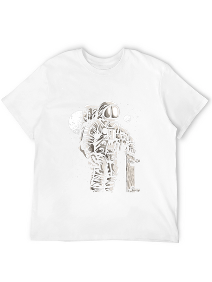 Astronaut Skateboarder Graphic Tee - Cool Black T-Shirt