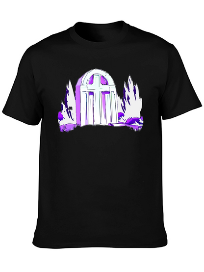 Gothic Cross Graphic Tee - Black