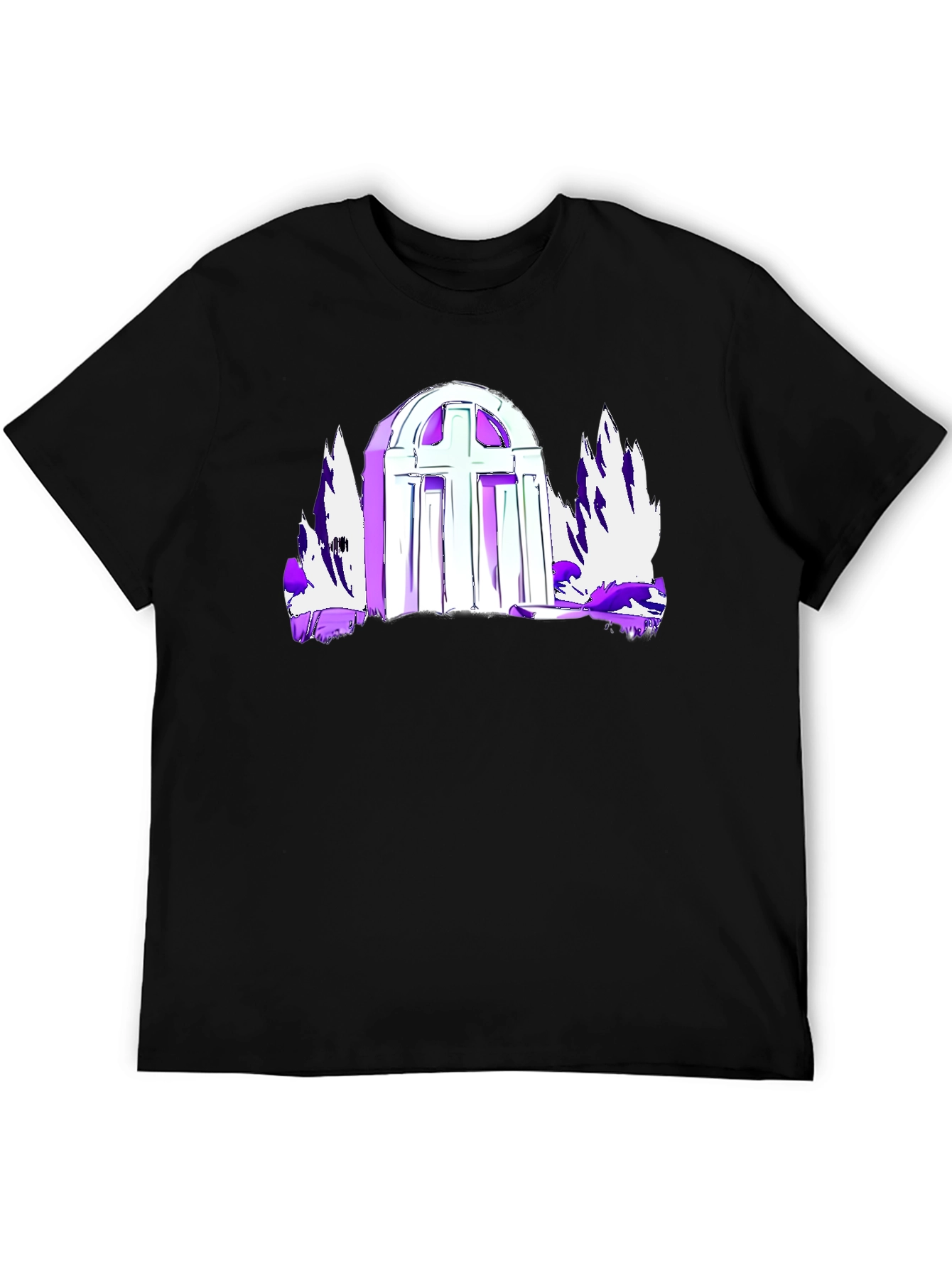 Gothic Cross Graphic Tee - Black