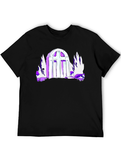 Gothic Cross Graphic Tee - Black