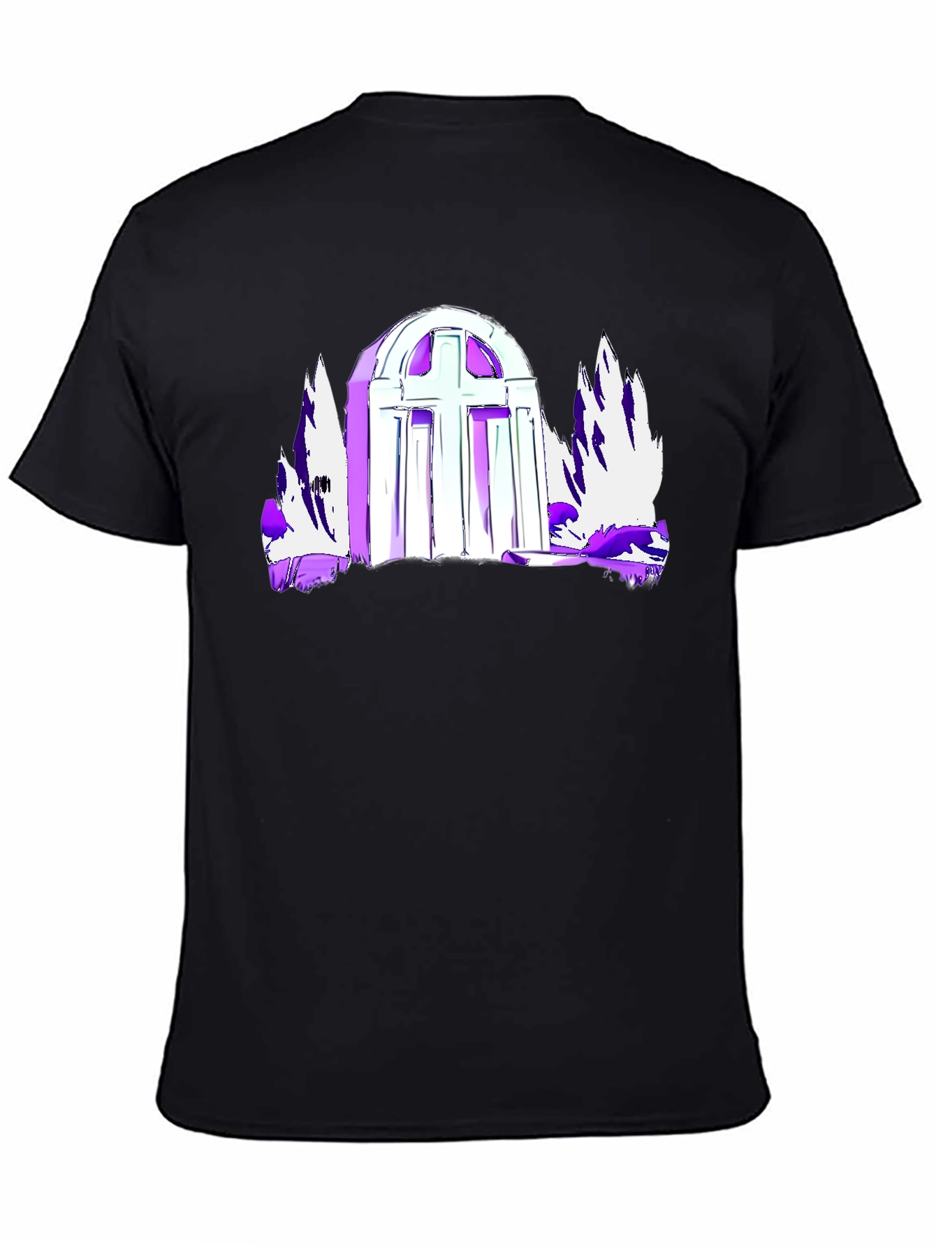 Gothic Cross Graphic Tee - Black