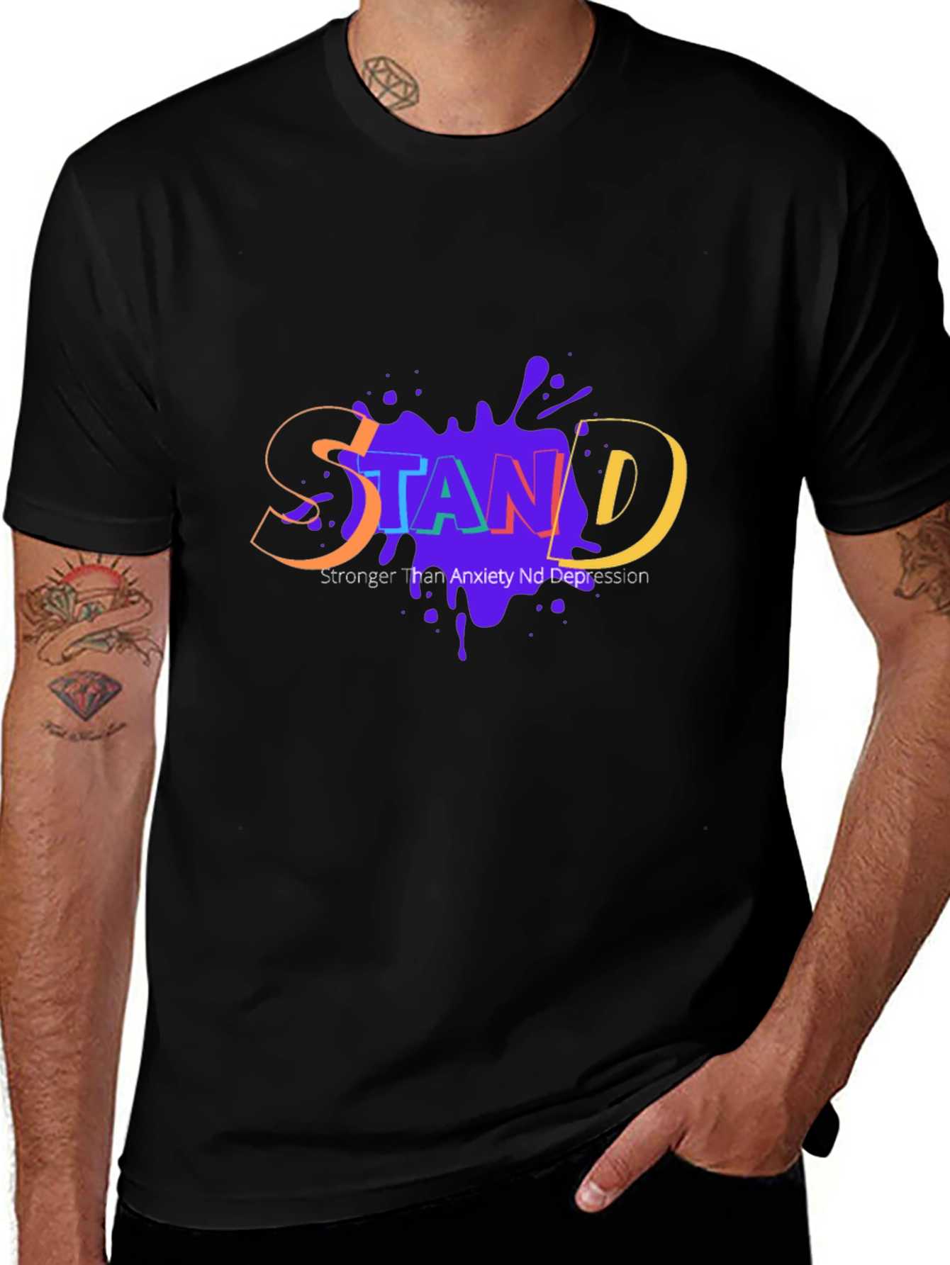 STAND Stronger Than Anxiety Depression Graphic Tee