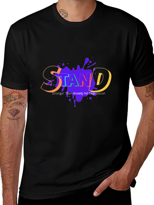 STAND Stronger Than Anxiety Depression Graphic Tee