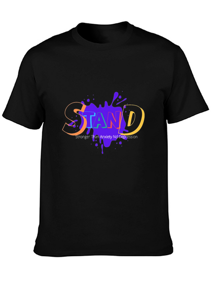 STAND Stronger Than Anxiety Depression Graphic Tee