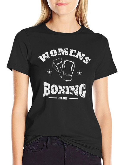 Womens Boxing Club T-Shirt - Black Graphic Tee