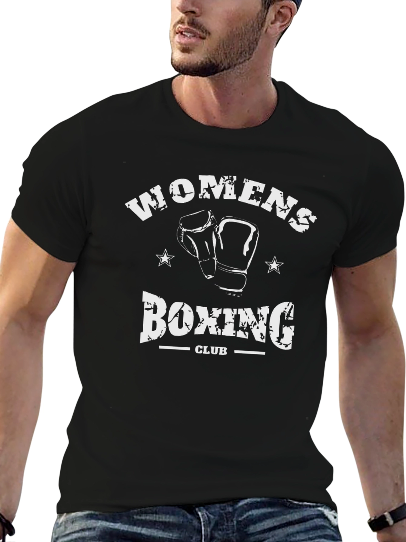 Womens Boxing Club T-Shirt - Black Graphic Tee