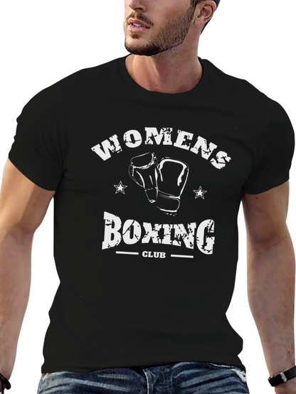 Womens Boxing Club T-Shirt - Black Graphic Tee