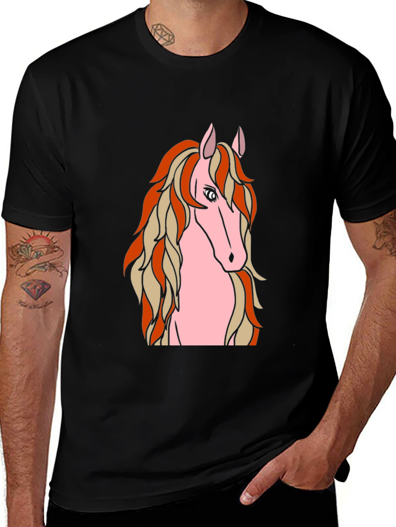 Horse Graphic Black T-Shirt