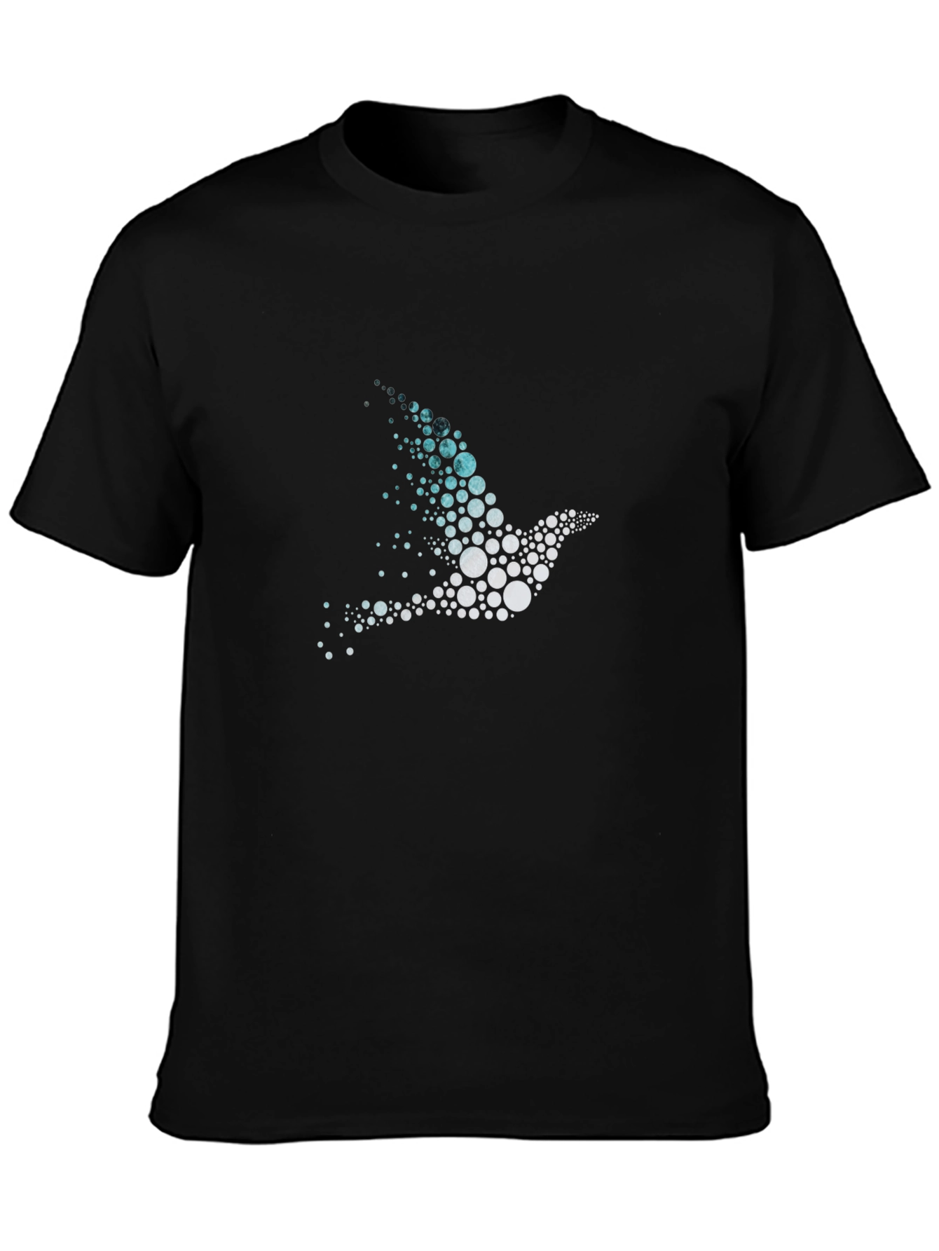 Abstract Bird Graphic Mens Black T-Shirt