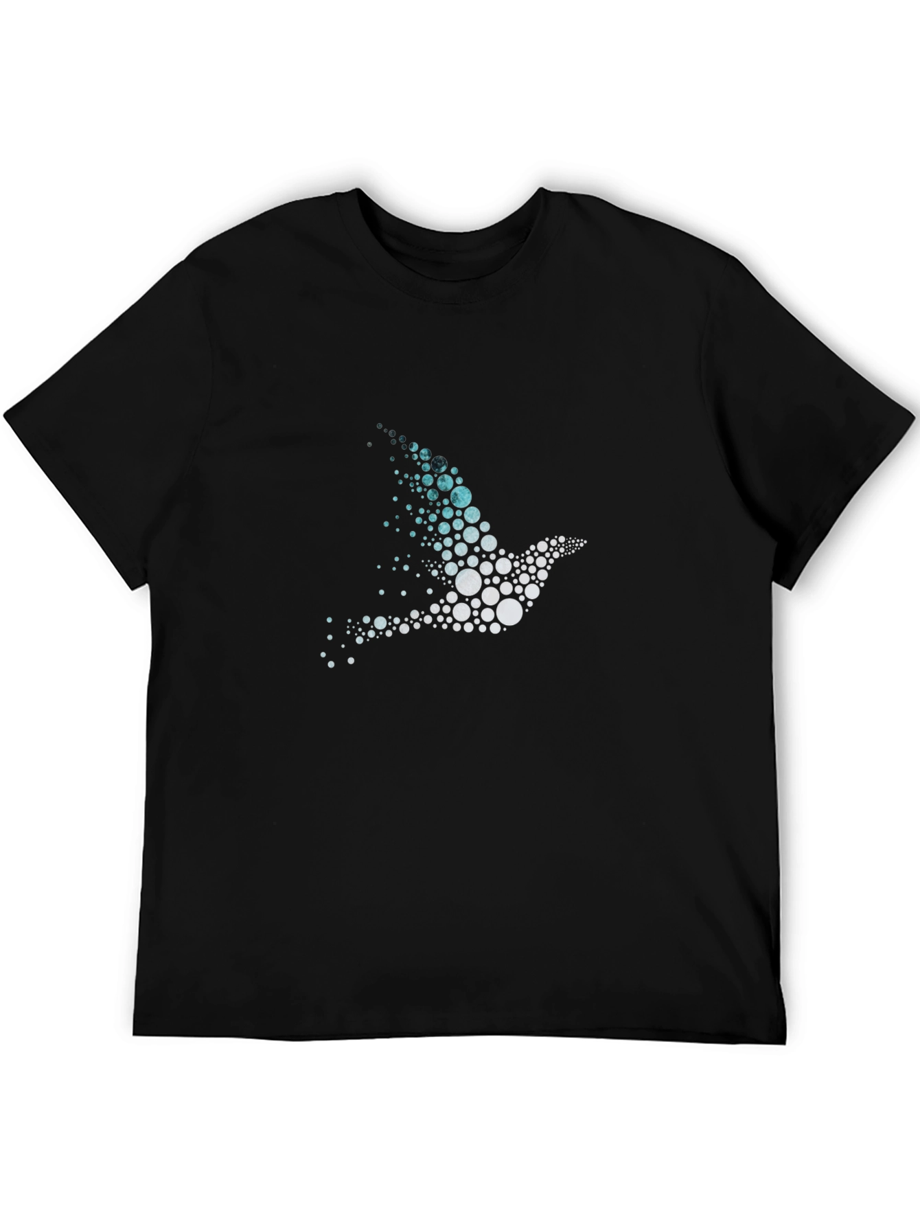 Abstract Bird Graphic Mens Black T-Shirt
