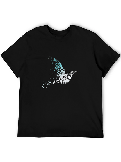 Abstract Bird Graphic Mens Black T-Shirt