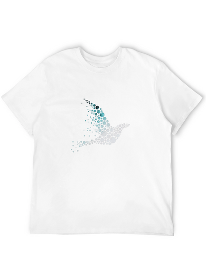 Abstract Bird Graphic Mens Black T-Shirt