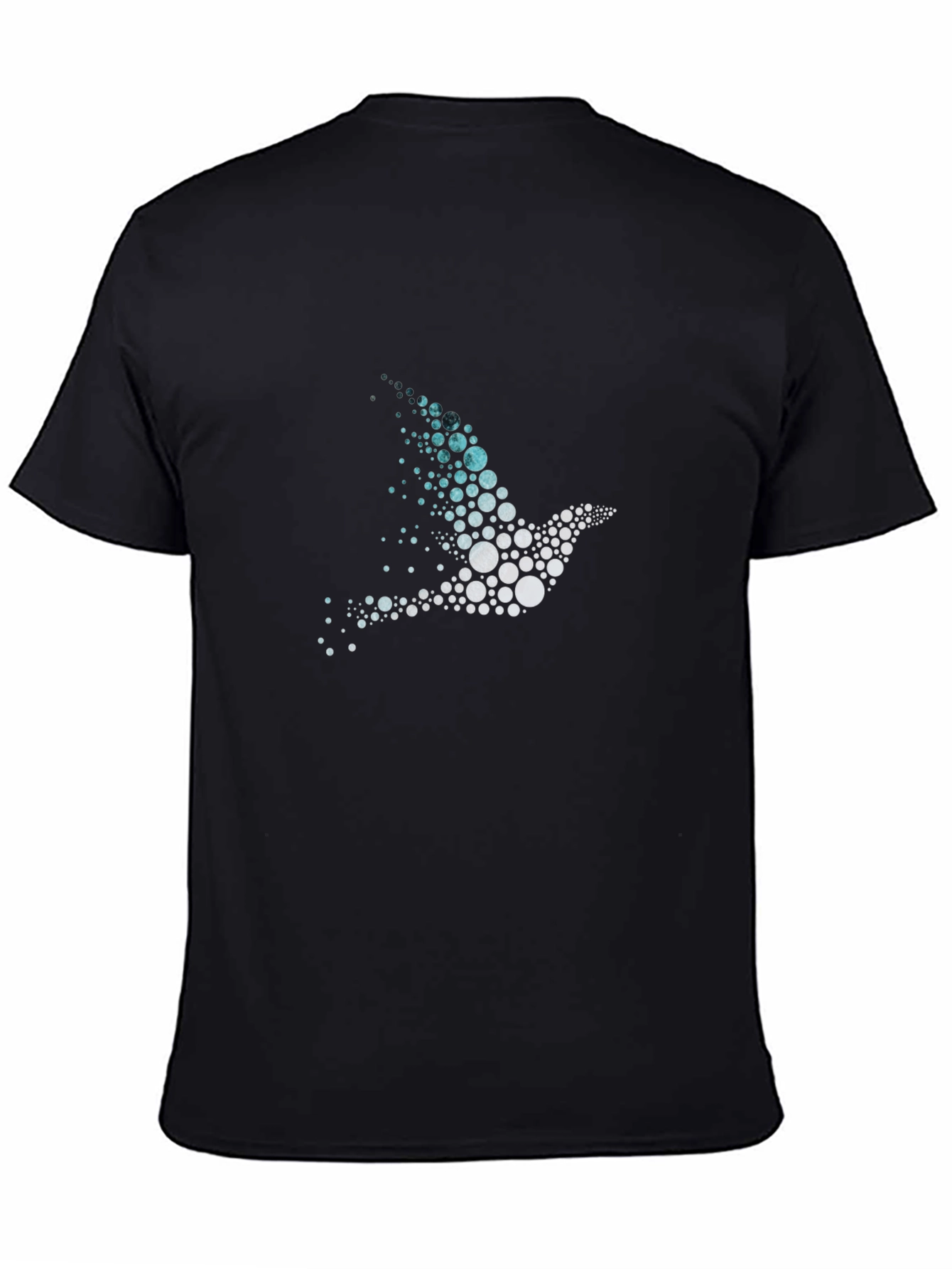 Abstract Bird Graphic Mens Black T-Shirt