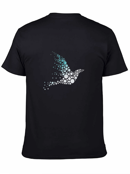 Abstract Bird Graphic Mens Black T-Shirt