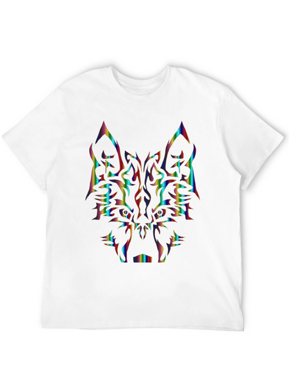 Rainbow Wolf Graphic Black T-Shirt